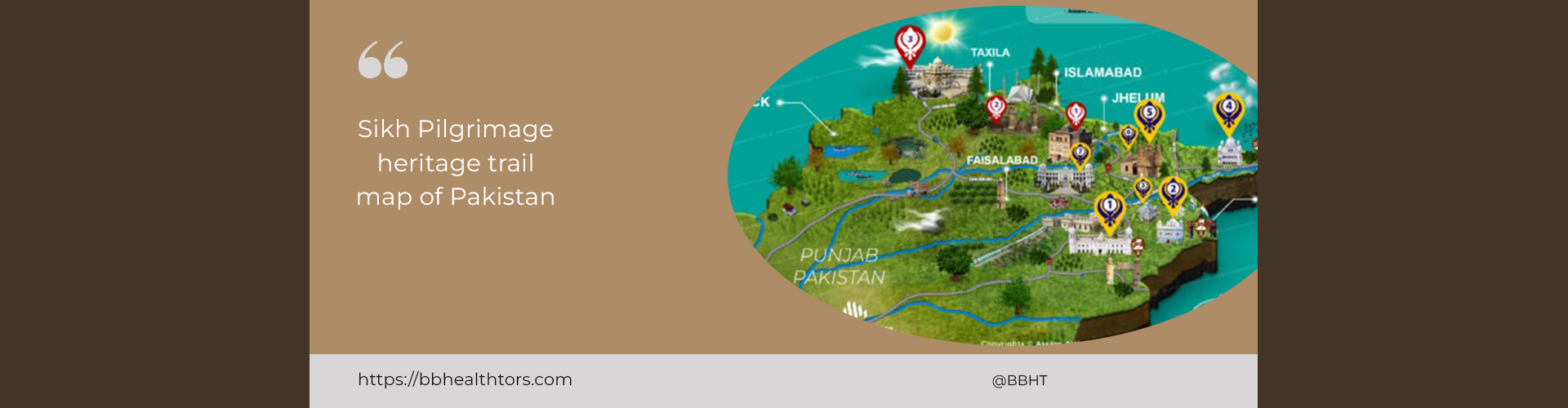 Sikh Pilgrimage heritage trail map